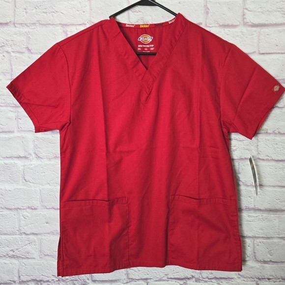 Dickies Everyday Scrub Signature  ⁷V-Neck 2 Pocket Scrub Top NWT X- Small - Picture 2 of 9